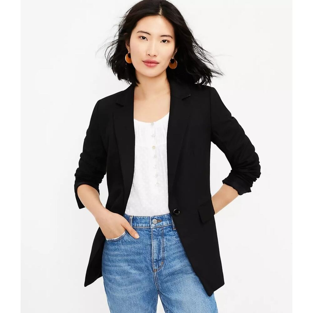 Loft Brushed Modern Blazer Black Size 14